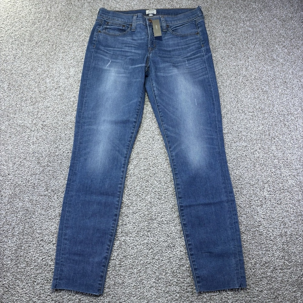 J Crew Toothpick Skinny Jeans Womens 29 Blue Medium Wash Stretch Denim H0718